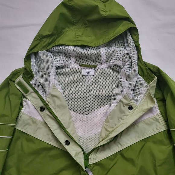 Columbia Girls Youth Full Zip Windbreaker Raincoat Jacket Green/White Size 18/20 - Picture 9 of 16